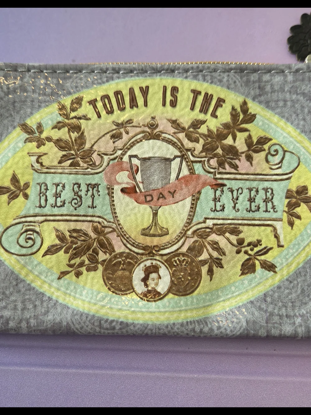 PAPAYA! Art Vintage Style Best Day Ever Coin Pouch Mini Wallet